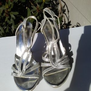 Womens Unlisted Silver Sparkle Heels